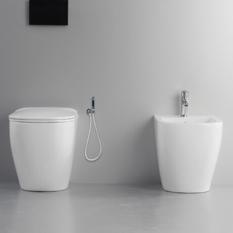 Sanitari Filomuro Ceramica Bianca – Senza Brida Soft Close EasyClean Serie K32