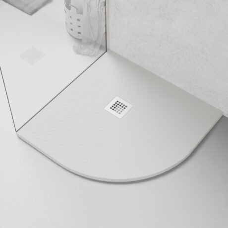 Piatti Doccia semicircolare 80x80 FL – Bianco Effetto pietra